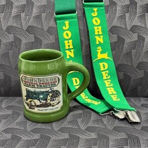 John Deere Green Tractor Stoneware Mug and Suspenders